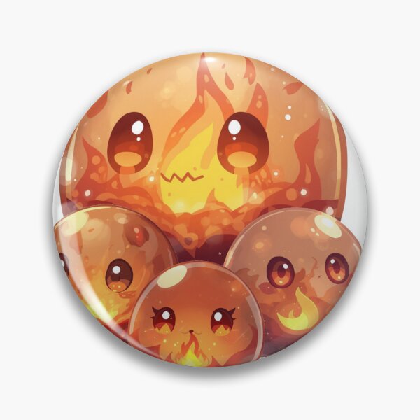Item preview, Where Fire Breathes Life – Cute Elemental Fire Slime Family designed and sold by Monzora.
