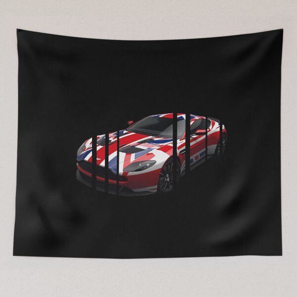 Aperçu de l'œuvre Asto Marti Vantag, muscle car britannique raffinée. Motif Union Jack intégré à la carrosserie. créée et vendue par Neon G.