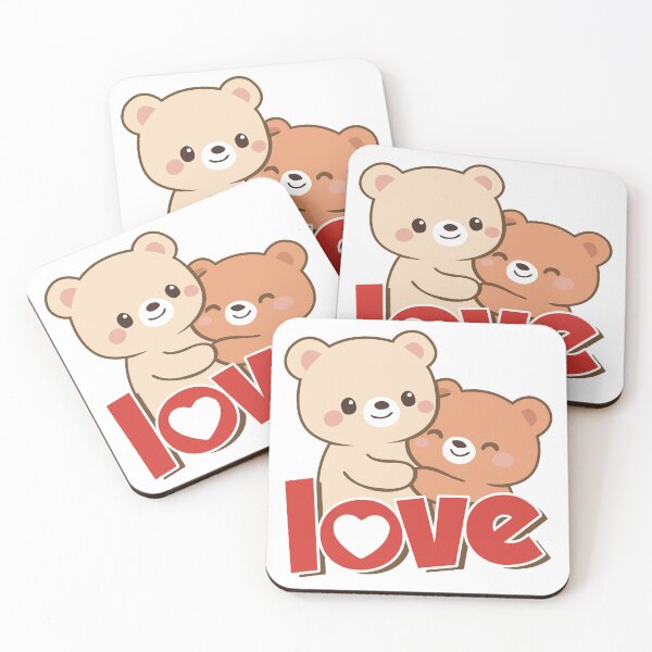 Item preview, Cute Bear Couple – Kawaii Illustration Sweet Love designed and sold by Wolagno.