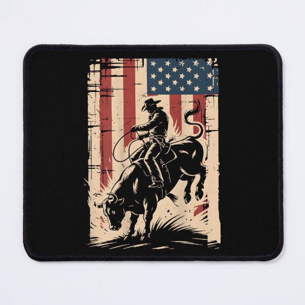 Item preview, American Flag Rodeo Bull Riding Cowboy designed and sold by CameronTheBro.