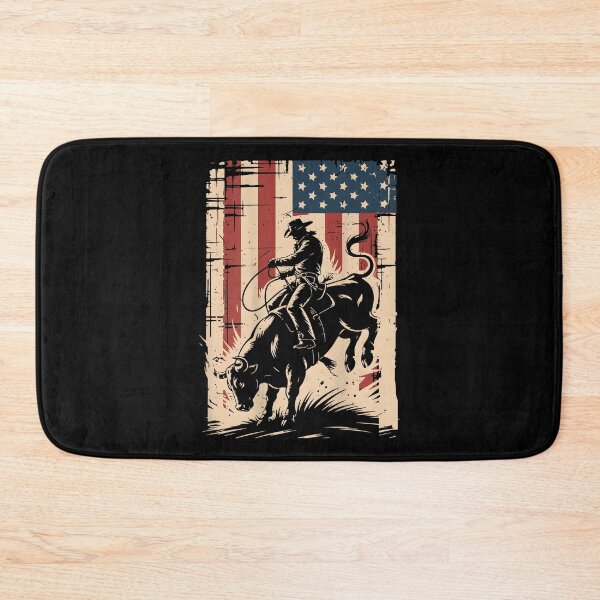 Item preview, American Flag Rodeo Bull Riding Cowboy designed and sold by CameronTheBro.