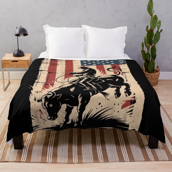 Item preview, American Flag Rodeo Bull Riding Cowboy designed and sold by CameronTheBro.