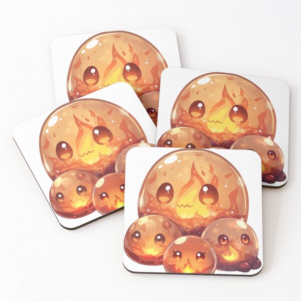 Item preview, Where Fire Breathes Life – Cute Elemental Fire Slime Family designed and sold by Monzora.