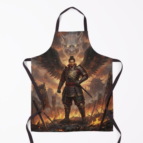 Item preview, Oda Nobunaga – Dark Winged Samurai Warrior with Oni Spirit | Japanese Mythic Battle Art designed and sold by Mori-no-Akari.