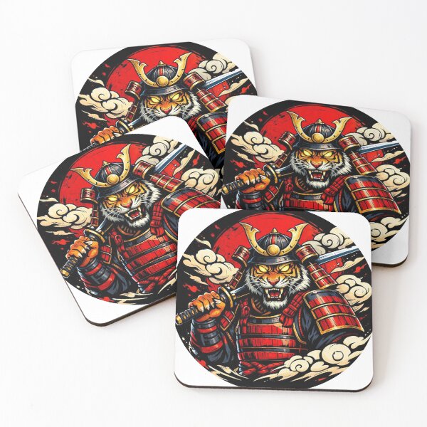 Item preview, Red Tiger Samurai: Crimson Warrior T-Shirt Design designed and sold by heerak009.