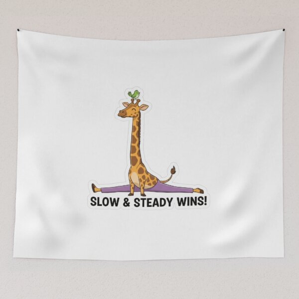 Item preview, Cute Yoga Giraffe Doing Splits - Slow and Steady Wins designed and sold by t-shirt studio.