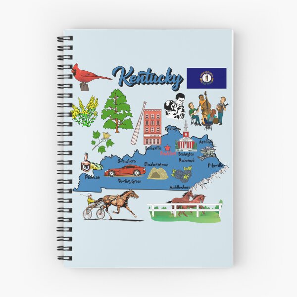 Item preview, Kentucky State Pride - Bluegrass Symbols & Landmarks Illustrated Map designed and sold by mashmosh.