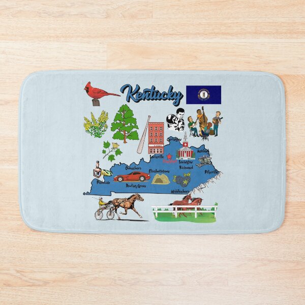 Item preview, Kentucky State Pride - Bluegrass Symbols & Landmarks Illustrated Map designed and sold by mashmosh.