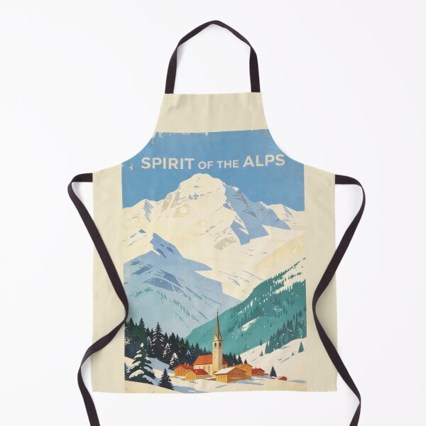 Item preview, Spirit of the Alps – Vintage Alpine Winter Village Travel Poster designed and sold by bisha.