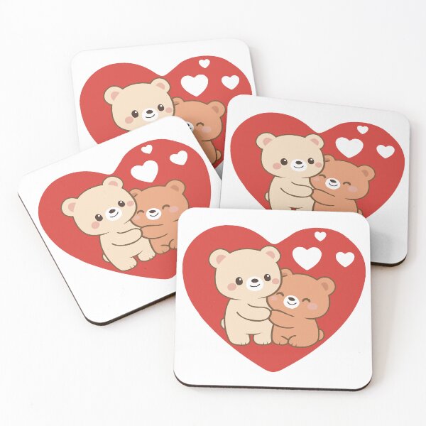 Item preview, Cute Bear Couple – Kawaii Illustration Sweet Love designed and sold by Wolagno.