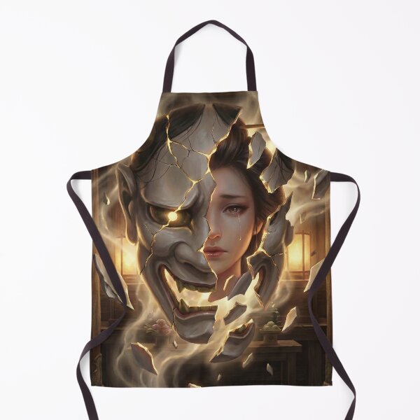 Item preview, Shattered Hannya Mask – Revealed True Face of a Weeping Woman | Japanese Yokai Fantasy Art designed and sold by Mori-no-Akari.