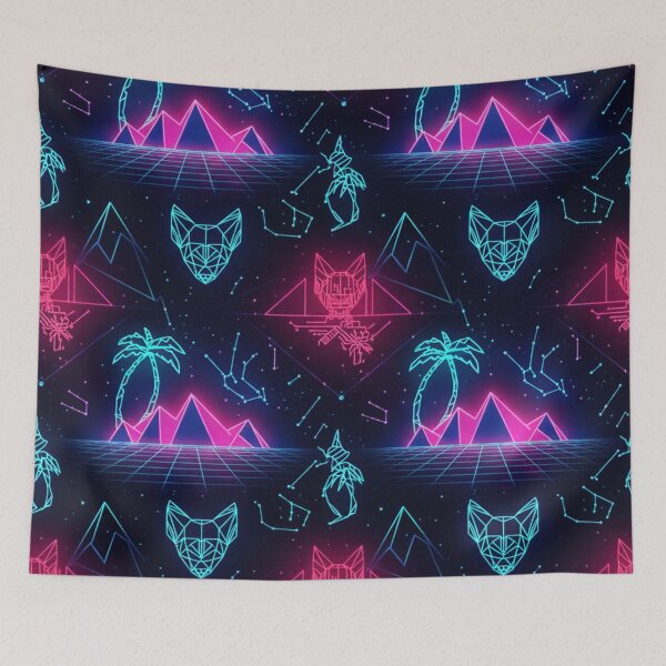Item preview, Neon Synthwave Retro Cyberpunk Pattern Art designed and sold by ChinzorigBAY.