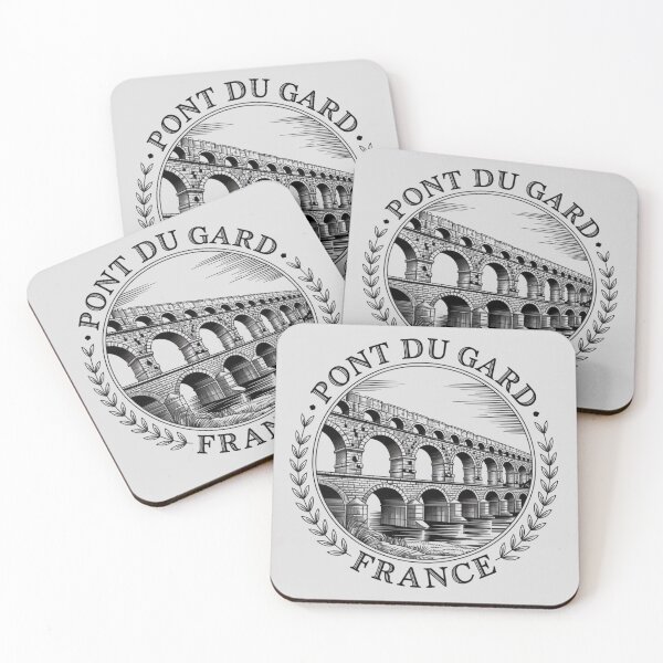 Item preview, Pont du Gard Heritage Seal – Vintage Engraving France Roman Aqueduct designed and sold by Timeless Design.