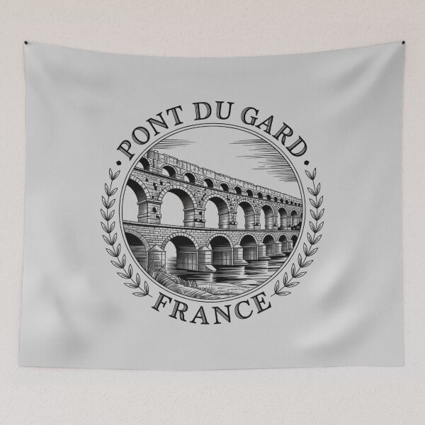 Item preview, Pont du Gard Heritage Seal – Vintage Engraving France Roman Aqueduct designed and sold by Timeless Design.