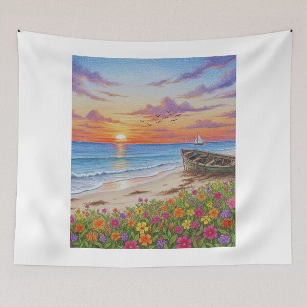 Item preview, Tropical Sunset palm Beach Paradise designed and sold by Fateh-Kro ⭐⭐⭐⭐⭐.