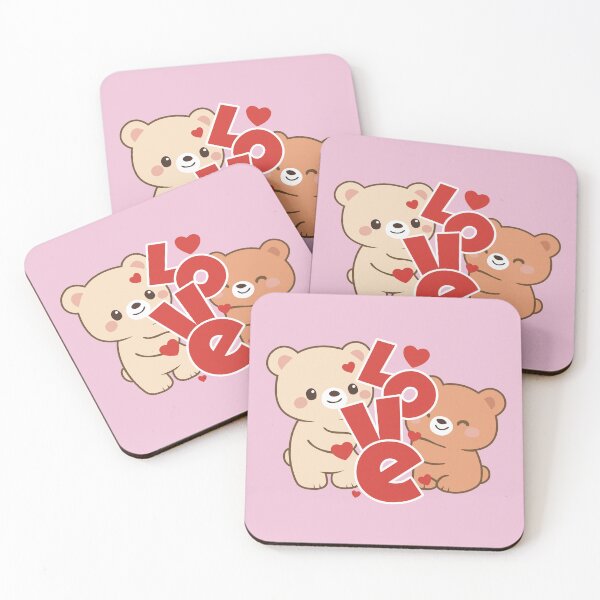 Item preview, Cute Bear Couple – Kawaii Illustration Sweet Love designed and sold by Wolagno.
