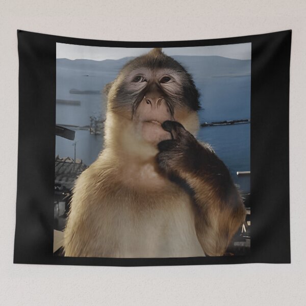 Item preview, Funny Thinking Monkey Meme designed and sold by CameronTheBro.