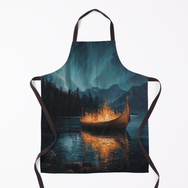 Item preview, Viking Funeral Ship, Nordic Mythology Ritual, Aurora Night designed and sold by NordicDreams.