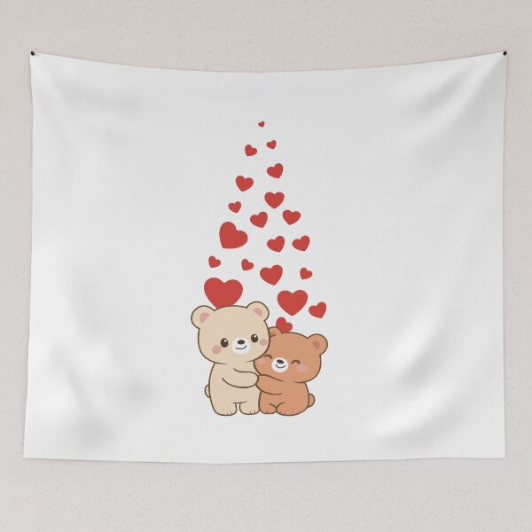 Item preview, Cute Bear Couple – Kawaii Illustration Sweet Love designed and sold by Wolagno.