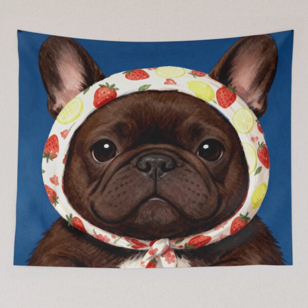 Item preview, French bulldog in headscarf designed and sold by ArtSE46.