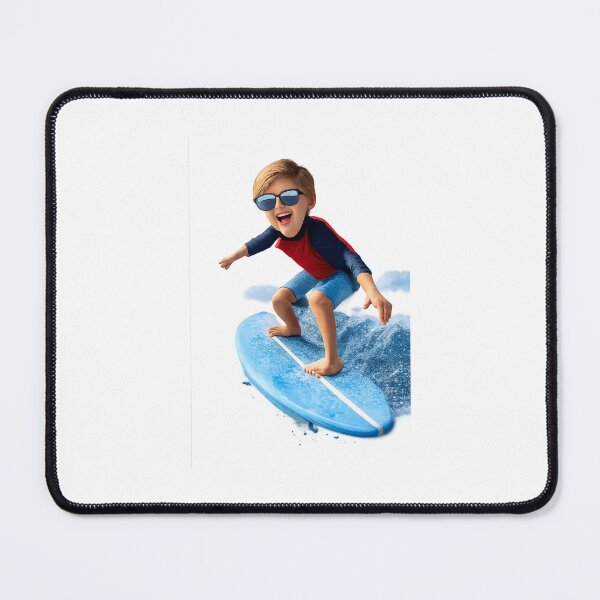 Item preview, Young surfer on blue board designed and sold by Taoufik79-shop.