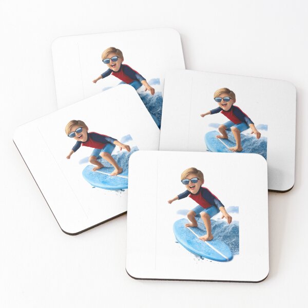 Item preview, Young surfer on blue board designed and sold by Taoufik79-shop.