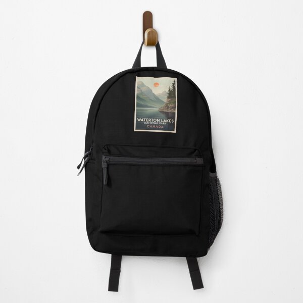 Item preview, Waterton Lakes National Park Vintage Travel | Retro Canada Landscape Art designed and sold by VividOrganica.
