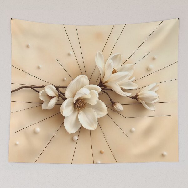 Item preview, Beige Magnolia Flowers, Abstract Art designed and sold by SolaoLab.