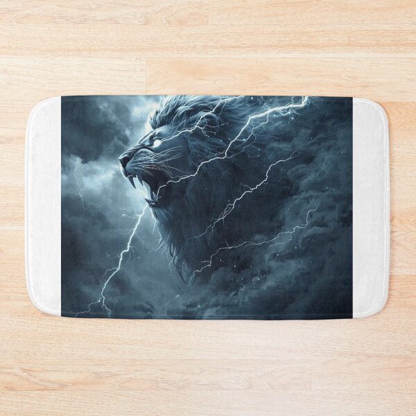 Item preview, Storm Lion Roaring Amid Lightning Clouds designed and sold by Wonderful Designs.