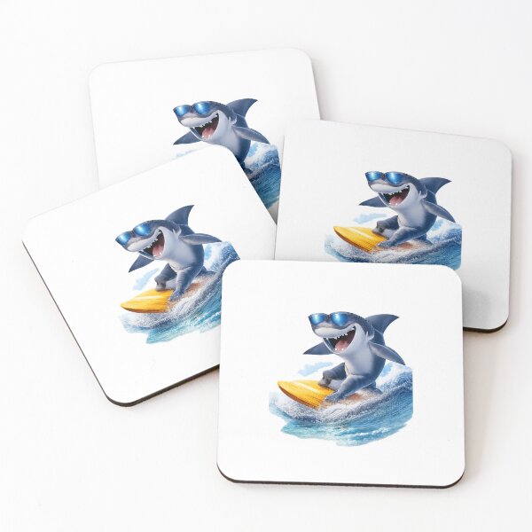 Item preview, Surfsup with shark and surfboard designed and sold by Taoufik79-shop.