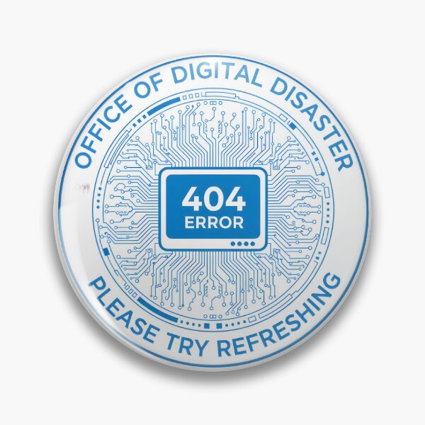 Item preview, "Office of Digital Disaster" 404 Error Technical Support Humor Graphic Art designed and sold by InkWeaveShop.