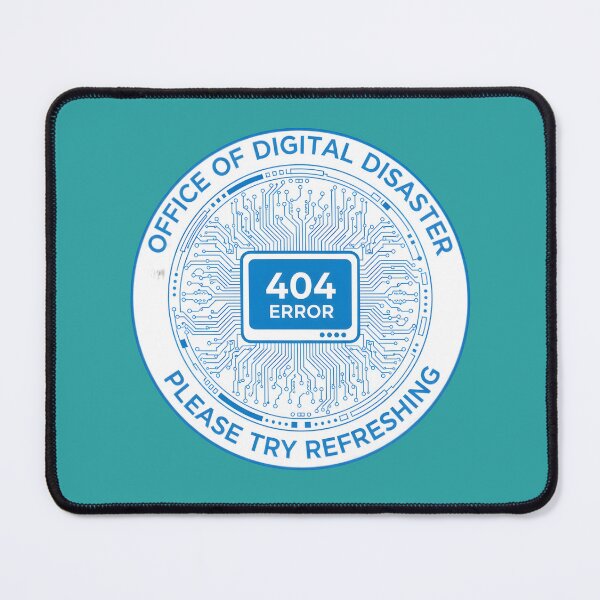 Item preview, "Office of Digital Disaster" 404 Error Technical Support Humor Graphic Art designed and sold by InkWeaveShop.