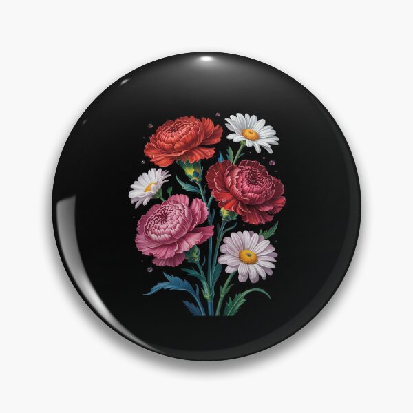Item preview, Royal Red Carnation and White Daisies Bouquet Shapes designed and sold by countntenov.