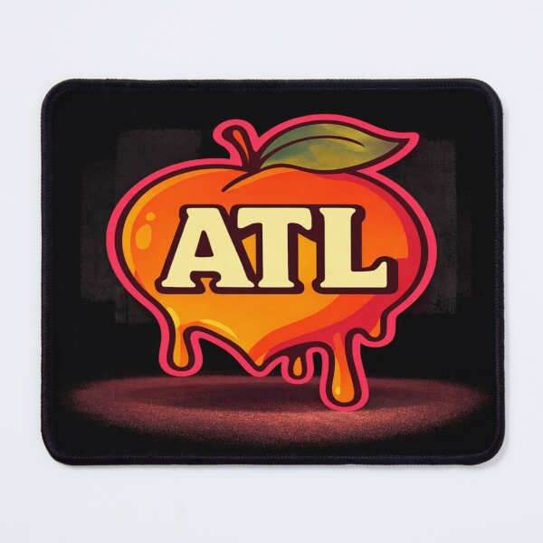 Item preview, ATL Dripping Peach Sticker | Atlanta Georgia Peach Neon Graphic designed and sold by POD DYNASTY | Original Print On Demand T-Shirt Graphics.