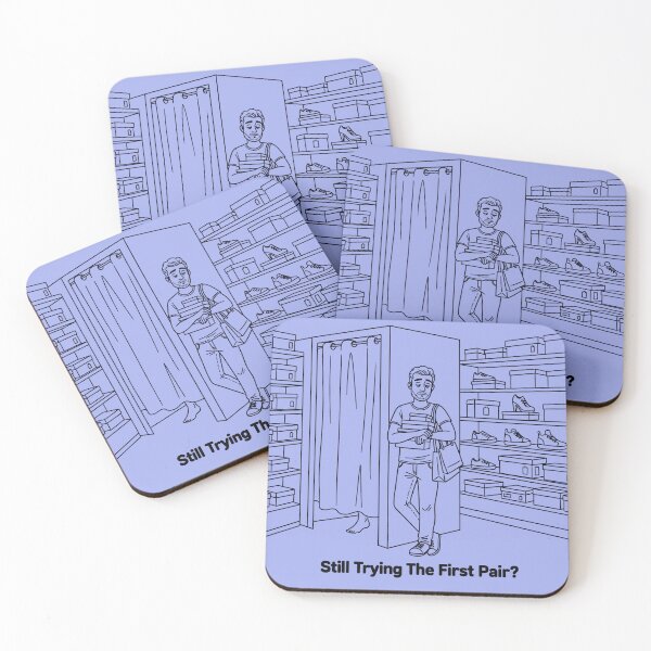 Item preview, Still Trying The First Pair? Shoe Store Comic Line Art designed and sold by Elando1212.