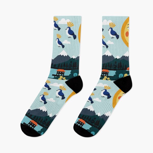 Item preview, Geometric illustration depicting Birds hanging in the air above a lake designed and sold by Design4uStudio.