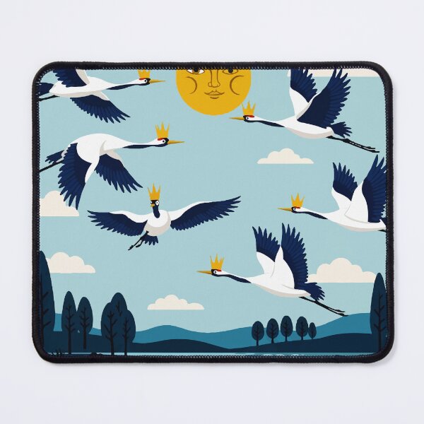 Item preview, Geometric illustration depicting Birds flying over a lake designed and sold by Design4uStudio.