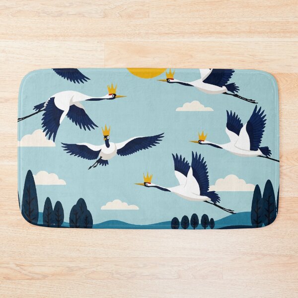 Item preview, Geometric illustration depicting Birds flying over a lake designed and sold by Design4uStudio.