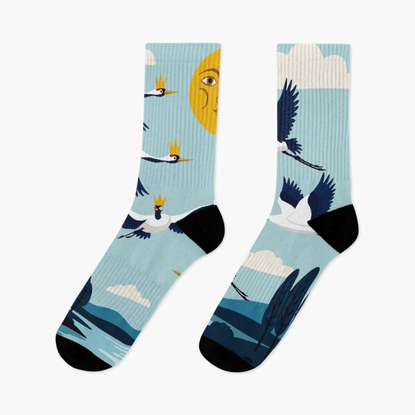 Item preview, Geometric illustration depicting Birds flying over a lake designed and sold by Design4uStudio.