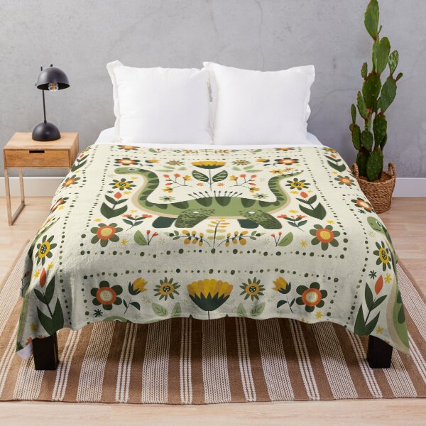 Item preview, Scandinavian Folk Art, Dinosaur and Flowers designed and sold by xiao xuans.