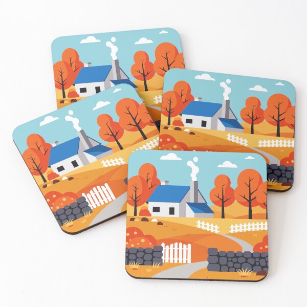 Item preview, A house in the village in autumn designed and sold by Design4uStudio.