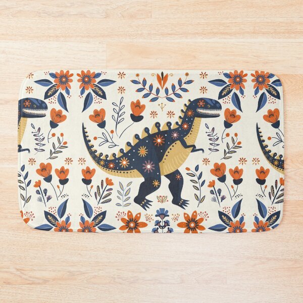 Item preview, Scandinavian Folk Art, Dinosaur and Flowers designed and sold by xiao xuans.
