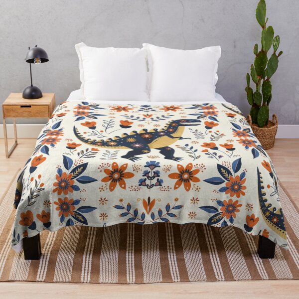Item preview, Scandinavian Folk Art, Dinosaur and Flowers designed and sold by xiao xuans.