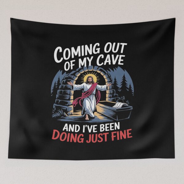 Item preview, Jesus Coming Out Of My Cave And I've Been Doing Just Fine 40 designed and sold by FadeOfThrone.