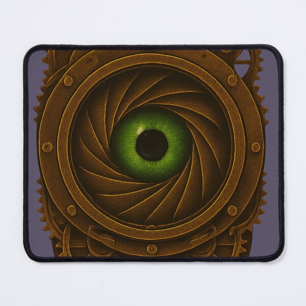 Item preview, Gear-Driven Iris with Green Eye – Steampunk Optical Core designed and sold by VoglR.