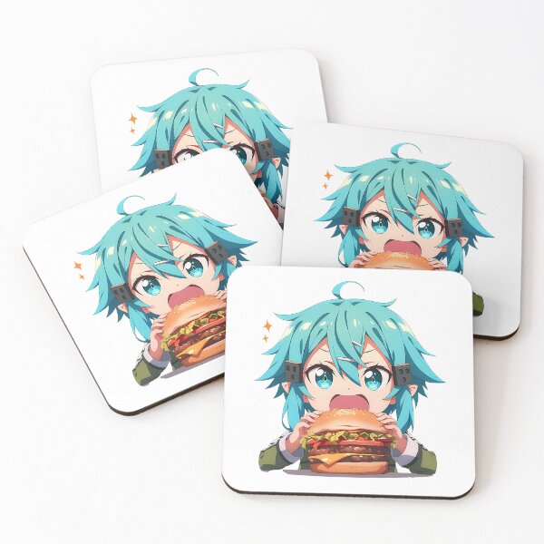 Item preview, Sinon Sword Art Online Anime Girl Kawaii Chibi Burger Big Bite Fun designed and sold by mildaclairmo.