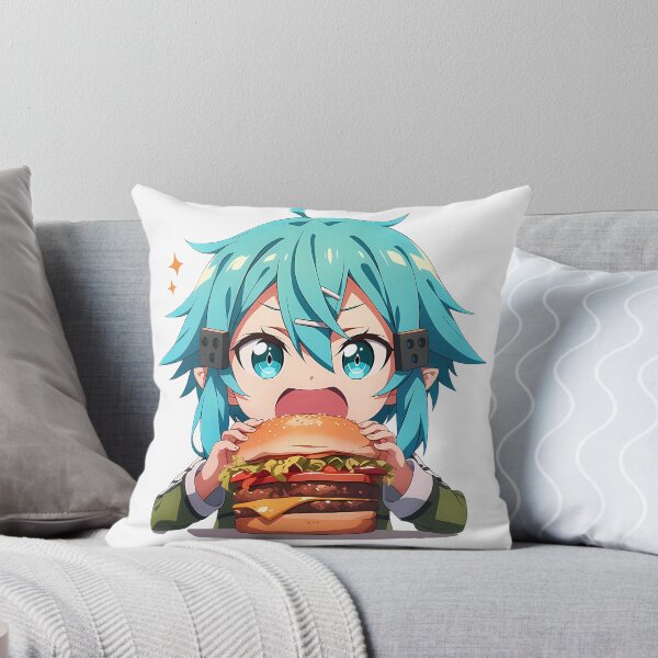 Item preview, Sinon Sword Art Online Anime Girl Kawaii Chibi Burger Big Bite Fun designed and sold by mildaclairmo.