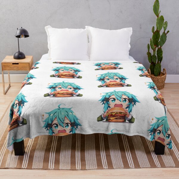 Item preview, Sinon Sword Art Online Anime Girl Kawaii Chibi Burger Big Bite Fun designed and sold by mildaclairmo.
