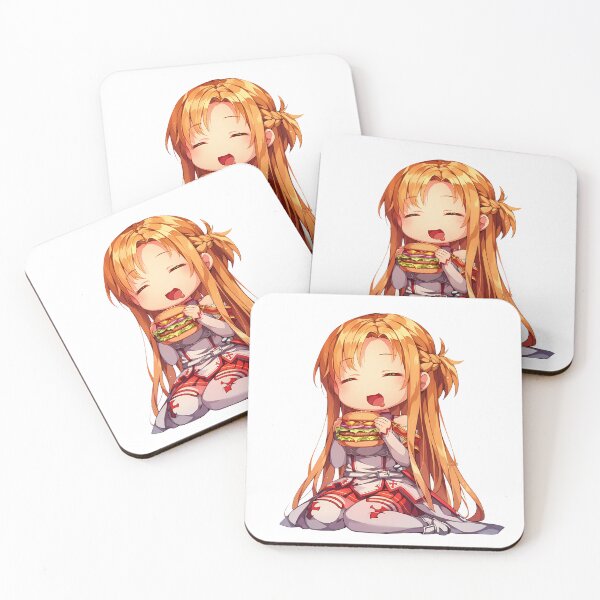 Item preview, Asuna Sword Art Online Anime Girl Kawaii Chibi Burger Happy Moment designed and sold by mildaclairmo.