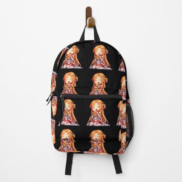Item preview, Asuna Sword Art Online Anime Girl Kawaii Chibi Burger Happy Moment designed and sold by mildaclairmo.